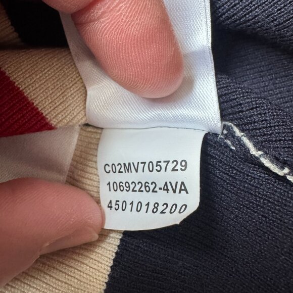 Anne Klein Sleeveless Striped Fit & Flare Knit Dress XL Navy Red Nautical Preppy - Picture 8 of 11